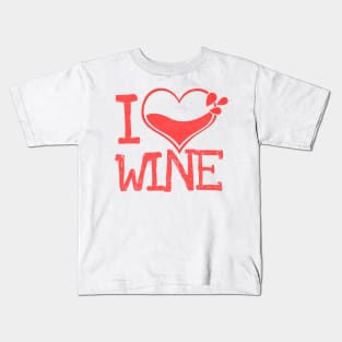 'I Heart Wine' Witty Wine Gift Kids T-Shirt